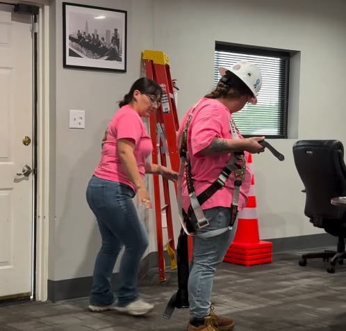 Students completing hands-on construction safety training at Rig Right Texas